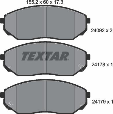 Textar 2409201 - Тормозные колодки, дисковые, комплект autodnr.net