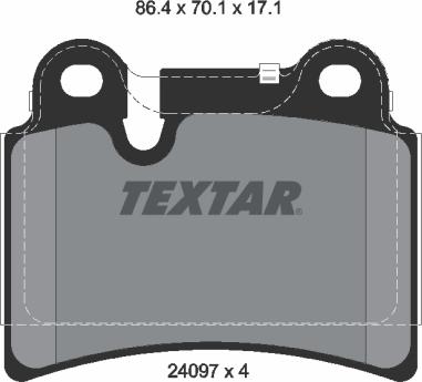 Textar 2409701 - Тормозные колодки дисковые autocars.com.ua