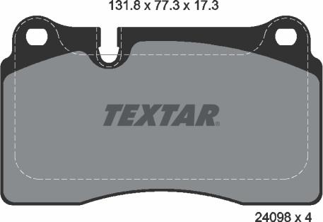 Textar 2409801 - Гальмівні колодки, дискові гальма autocars.com.ua