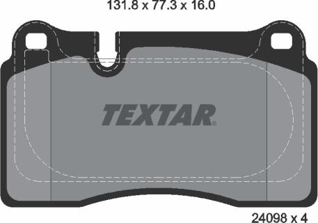 Textar 2409803 - Гальмівні колодки, дискові гальма autocars.com.ua