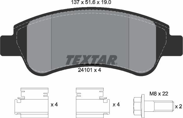 Textar 2410101 - Тормозные колодки, дисковые, комплект autodnr.net