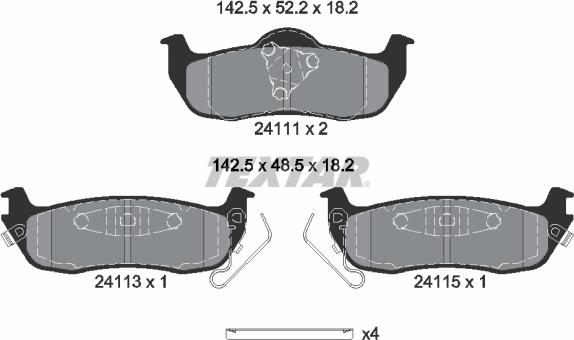 Textar 2411103 - Тормозные колодки, дисковые, комплект autodnr.net