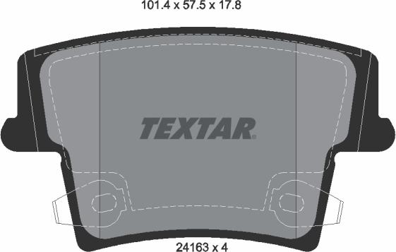 Textar 2416301 - Тормозные колодки, дисковые, комплект avtokuzovplus.com.ua