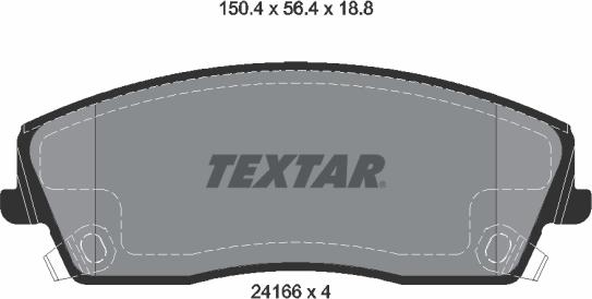Textar 2416601 - Гальмівні колодки, дискові гальма autocars.com.ua