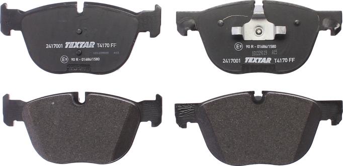 Textar 2417001 - Гальмівні колодки, дискові гальма autocars.com.ua