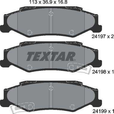 Textar 2419701 - Гальмівні колодки, дискові гальма autocars.com.ua