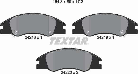 Textar 2421801 - Тормозные колодки, дисковые, комплект autodnr.net