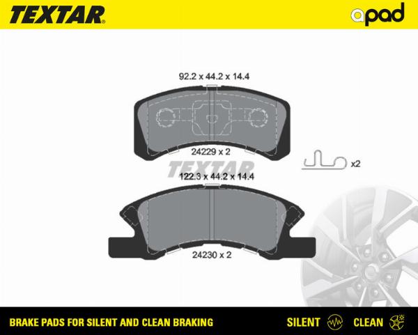 Textar 2422901SC - Гальмівні колодки, дискові гальма autocars.com.ua