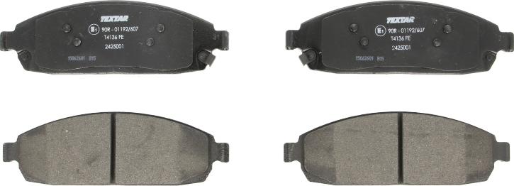 Textar 2425001 - Гальмівні колодки, дискові гальма autocars.com.ua