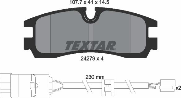 Textar 2427901 - Гальмівні колодки, дискові гальма autocars.com.ua