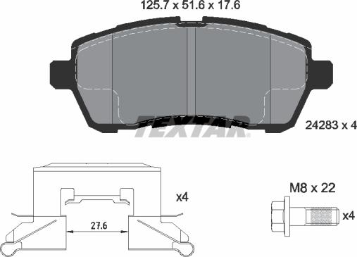 Textar 2428302 - Тормозные колодки, дисковые, комплект autodnr.net