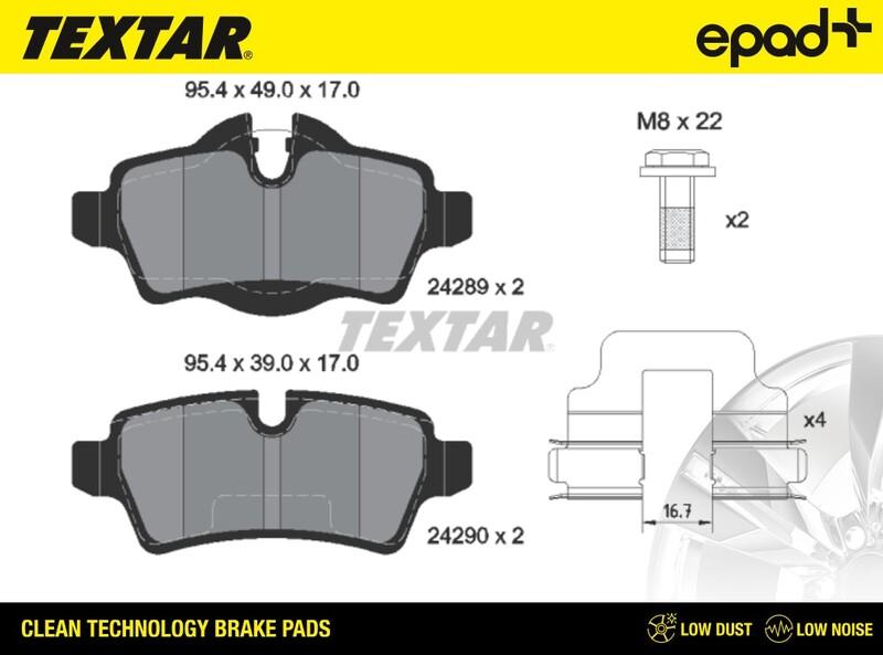 Textar 2428901CP - Гальмівні колодки, дискові гальма autocars.com.ua