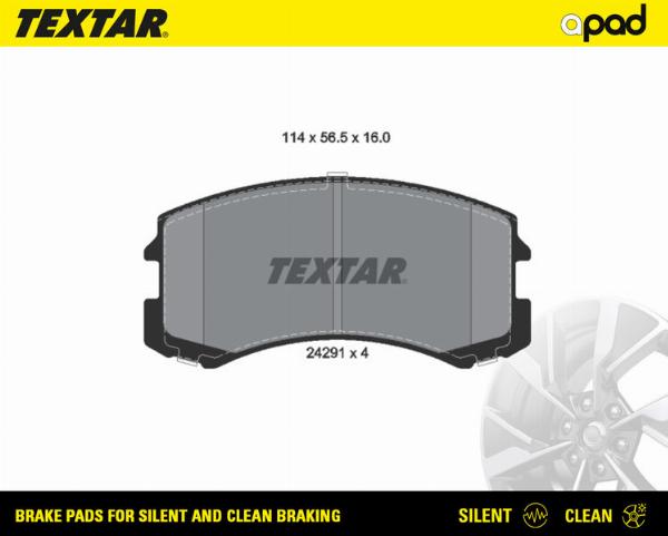 Textar 2429101SC - Гальмівні колодки, дискові гальма autocars.com.ua