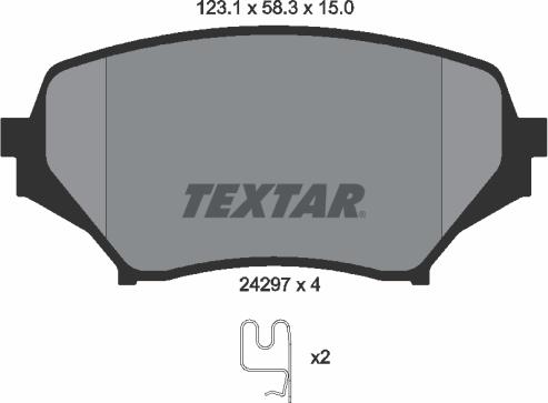 Textar 2429701 - Тормозные колодки, дисковые, комплект autodnr.net