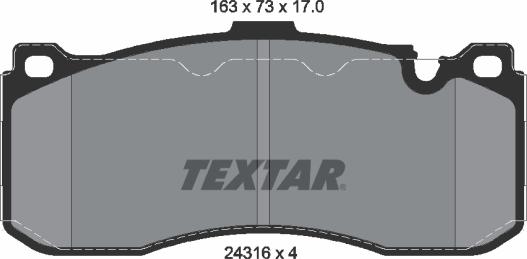 Textar 2431601 - Тормозные колодки, дисковые, комплект avtokuzovplus.com.ua