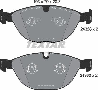 Textar 2432801 - Гальмівні колодки, дискові гальма autocars.com.ua