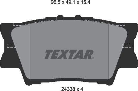 Textar 2433801 - Тормозные колодки, дисковые, комплект autodnr.net