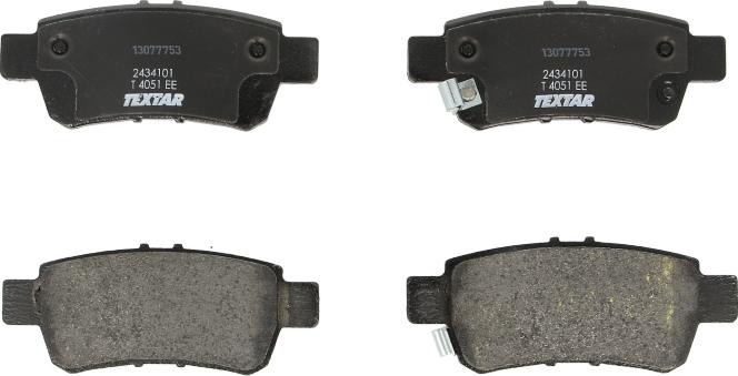 Textar 2434101 - Гальмівні колодки, дискові гальма autocars.com.ua