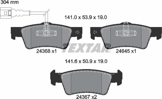 Textar 2436803 - Гальмівні колодки, дискові гальма autocars.com.ua