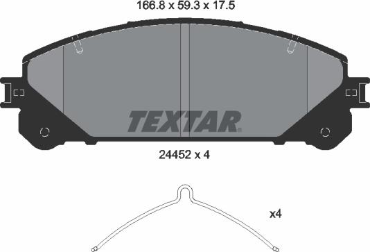 Textar 2445201 - Гальмівні колодки, дискові гальма autocars.com.ua