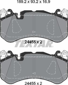 Textar 2445505 - Гальмівні колодки, дискові гальма autocars.com.ua