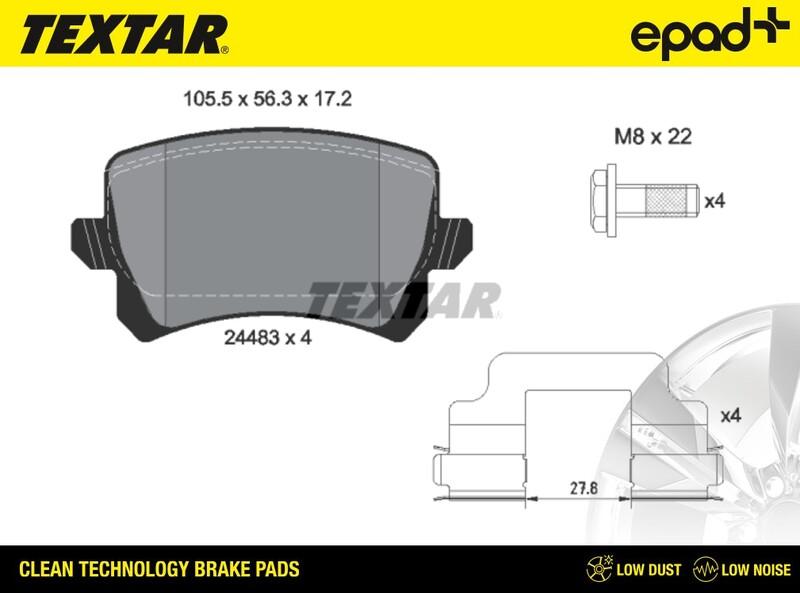 Textar 2448302CP - Гальмівні колодки, дискові гальма autocars.com.ua