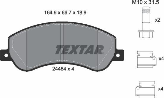 Textar 2448404 - Гальмівні колодки, дискові гальма autocars.com.ua
