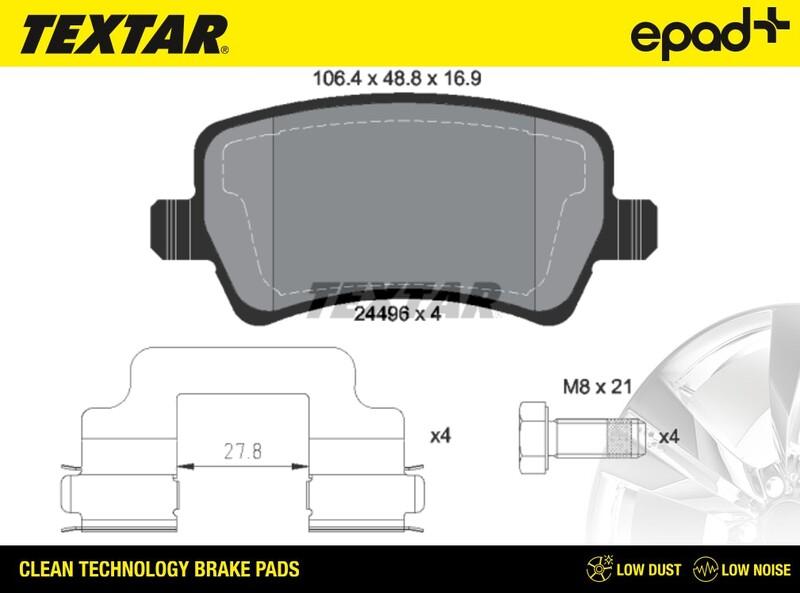 Textar 2449601CP - Тормозные колодки, дисковые, комплект avtokuzovplus.com.ua