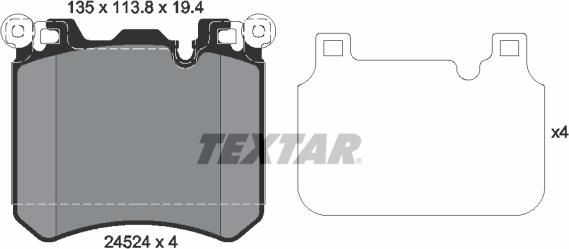 Textar 2452401 - Гальмівні колодки, дискові гальма autocars.com.ua