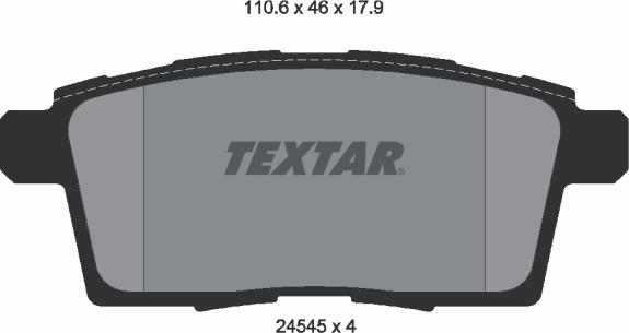 Textar 2454501 - Гальмівні колодки, дискові гальма autocars.com.ua