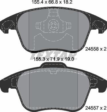 Textar 2455801 - Тормозные колодки, дисковые, комплект autodnr.net