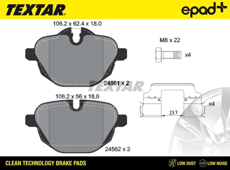 Textar 2456101CP - Гальмівні колодки, дискові гальма autocars.com.ua