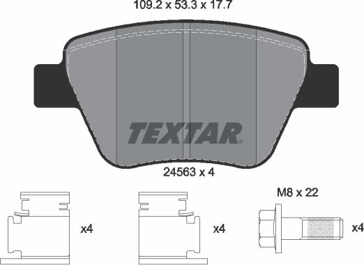 Textar 2456301 - Гальмівні колодки, дискові гальма autocars.com.ua