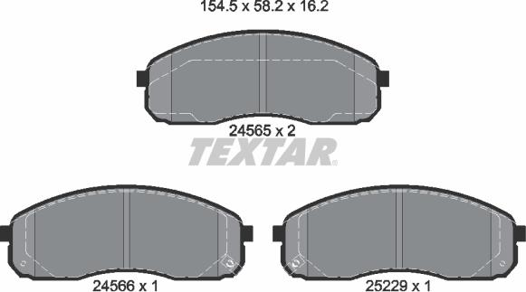 Textar 2456501 - Гальмівні колодки, дискові гальма autocars.com.ua