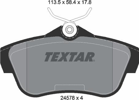 Textar 2457803 - Тормозные колодки, дисковые, комплект avtokuzovplus.com.ua