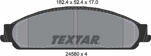 Textar 2458002 - Гальмівні колодки, дискові гальма autocars.com.ua