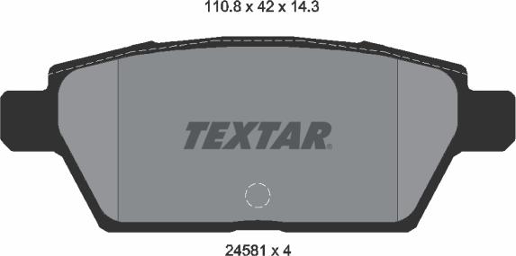 Textar 2458102 - Тормозные колодки, дисковые, комплект avtokuzovplus.com.ua