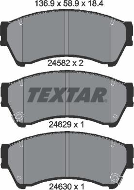 Textar 2458202 - Гальмівні колодки, дискові гальма autocars.com.ua