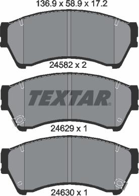 Textar 2458206 - Гальмівні колодки, дискові гальма autocars.com.ua