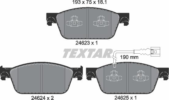 Textar 2462301 - Комплект гальмівних колодок autocars.com.ua