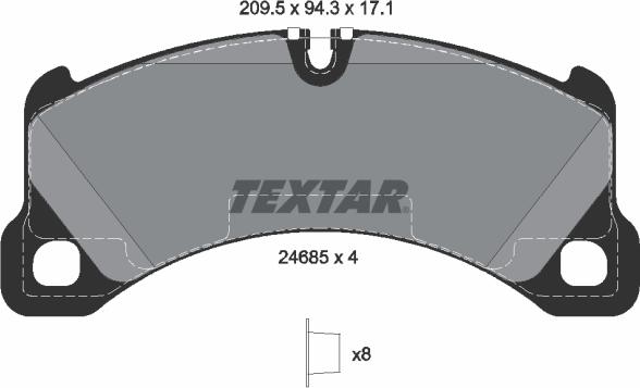 Textar 2468501 - Гальмівні колодки, дискові гальма autocars.com.ua