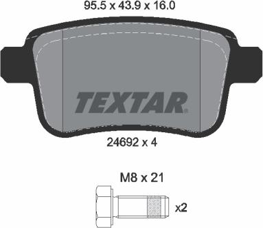 Textar 2469204 - Тормозные колодки, дисковые, комплект autodnr.net