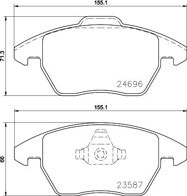 Textar 2469681 - Тормозные колодки, дисковые, комплект avtokuzovplus.com.ua