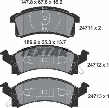 Textar 2471101 - Гальмівні колодки, дискові гальма autocars.com.ua