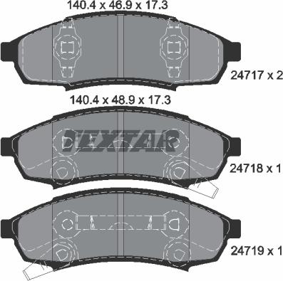 Textar 2471701 - Тормозные колодки, дисковые, комплект autodnr.net