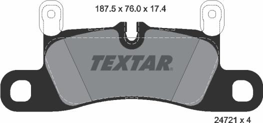 Textar 2472102 - Тормозные колодки, дисковые, комплект avtokuzovplus.com.ua