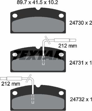 Textar 2473001 - Гальмівні колодки, дискові гальма autocars.com.ua