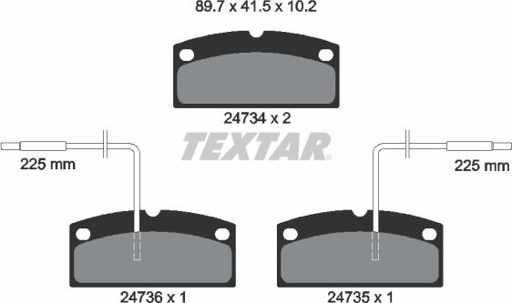 Textar 2473401 - Гальмівні колодки, дискові гальма autocars.com.ua