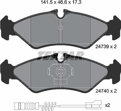 Textar 2473901 - Тормозные колодки, дисковые, комплект avtokuzovplus.com.ua