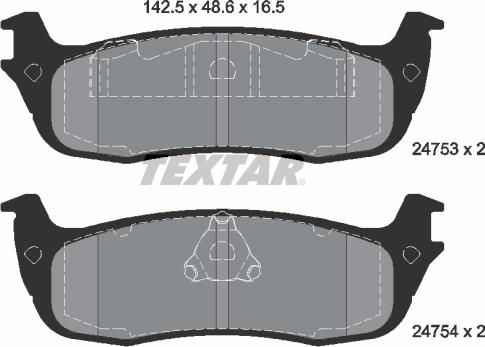 Textar 2475301 - Гальмівні колодки, дискові гальма autocars.com.ua
